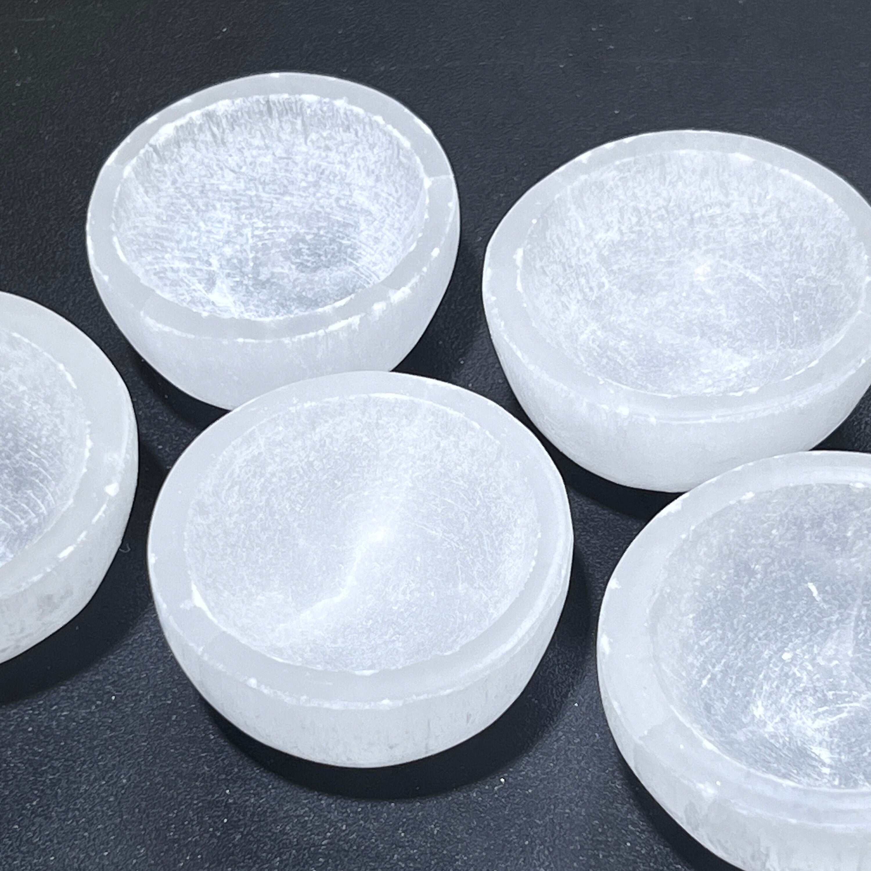 Selenite Satin Spar Crystal Small Bowls (2 Inches)