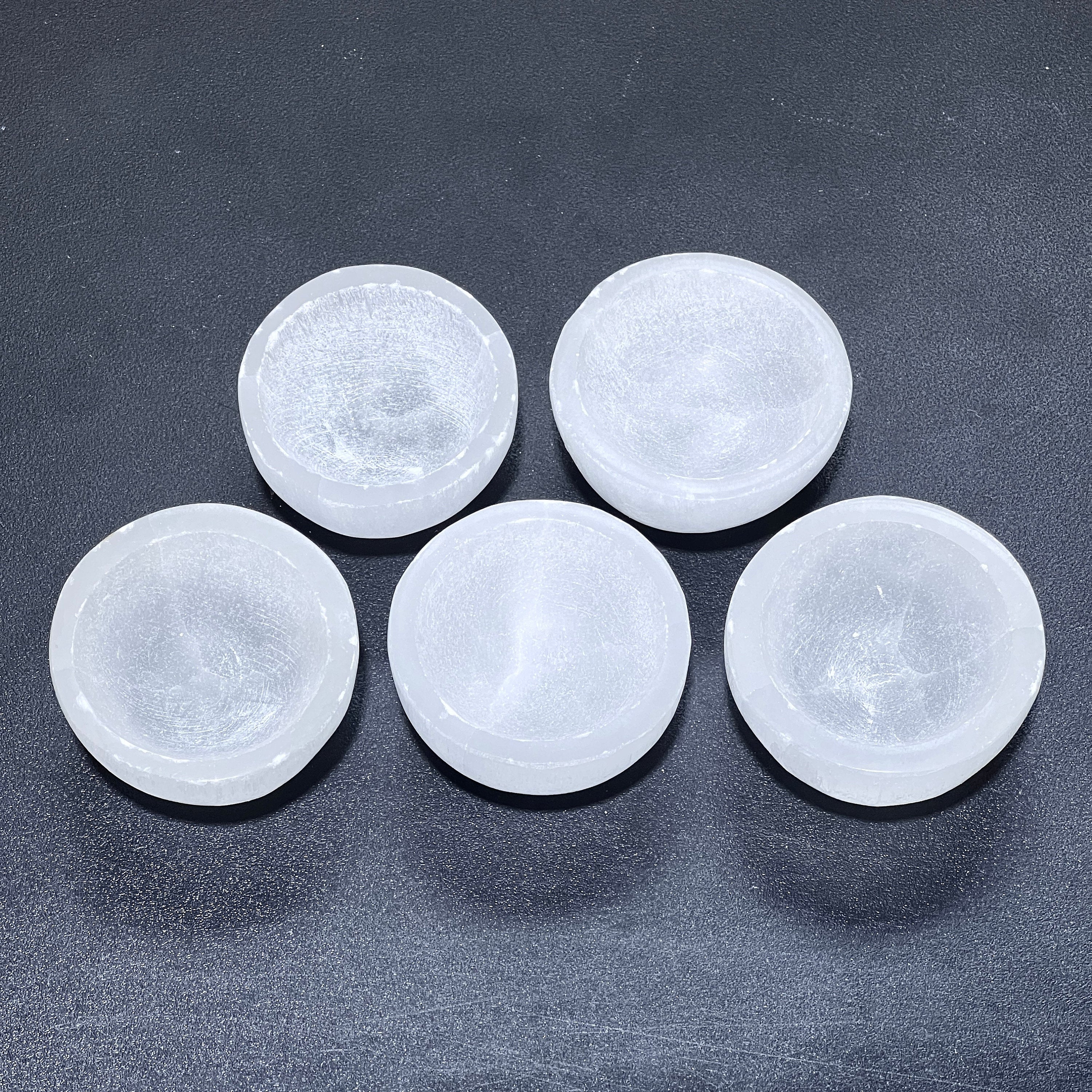 Selenite Satin Spar Crystal Small Bowls (2 Inches)