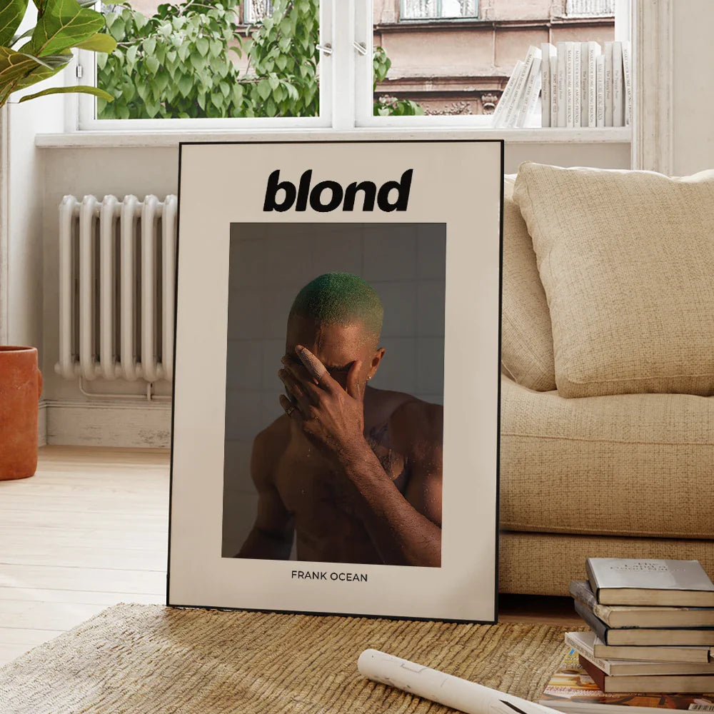 Modern Inspired Music Frank Ocean Album Chic Blonde Wall Art Aluminum Frame Prints Canvas Painting Poster Living Room Home Decor