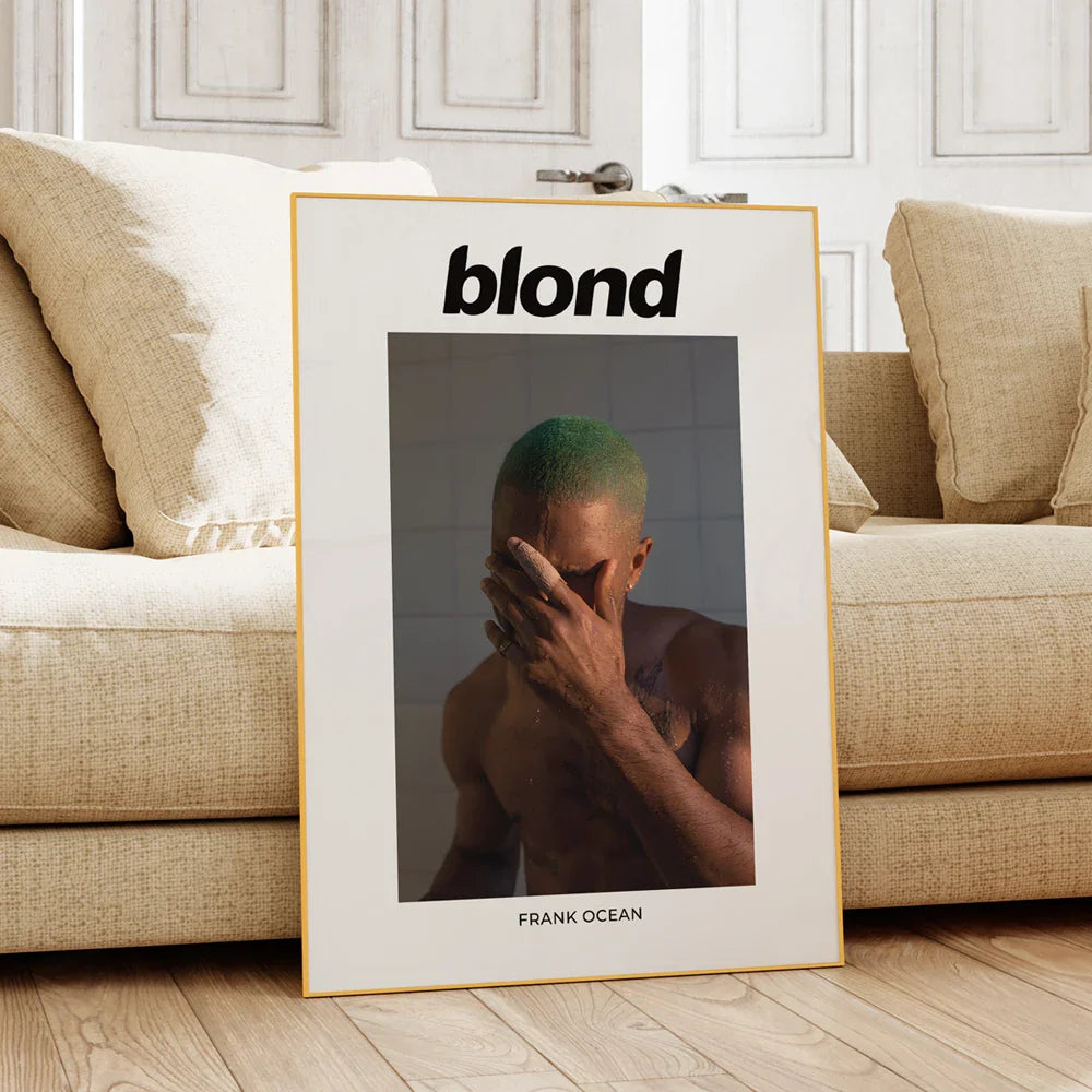 Modern Inspired Music Frank Ocean Album Chic Blonde Wall Art Aluminum Frame Prints Canvas Painting Poster Living Room Home Decor