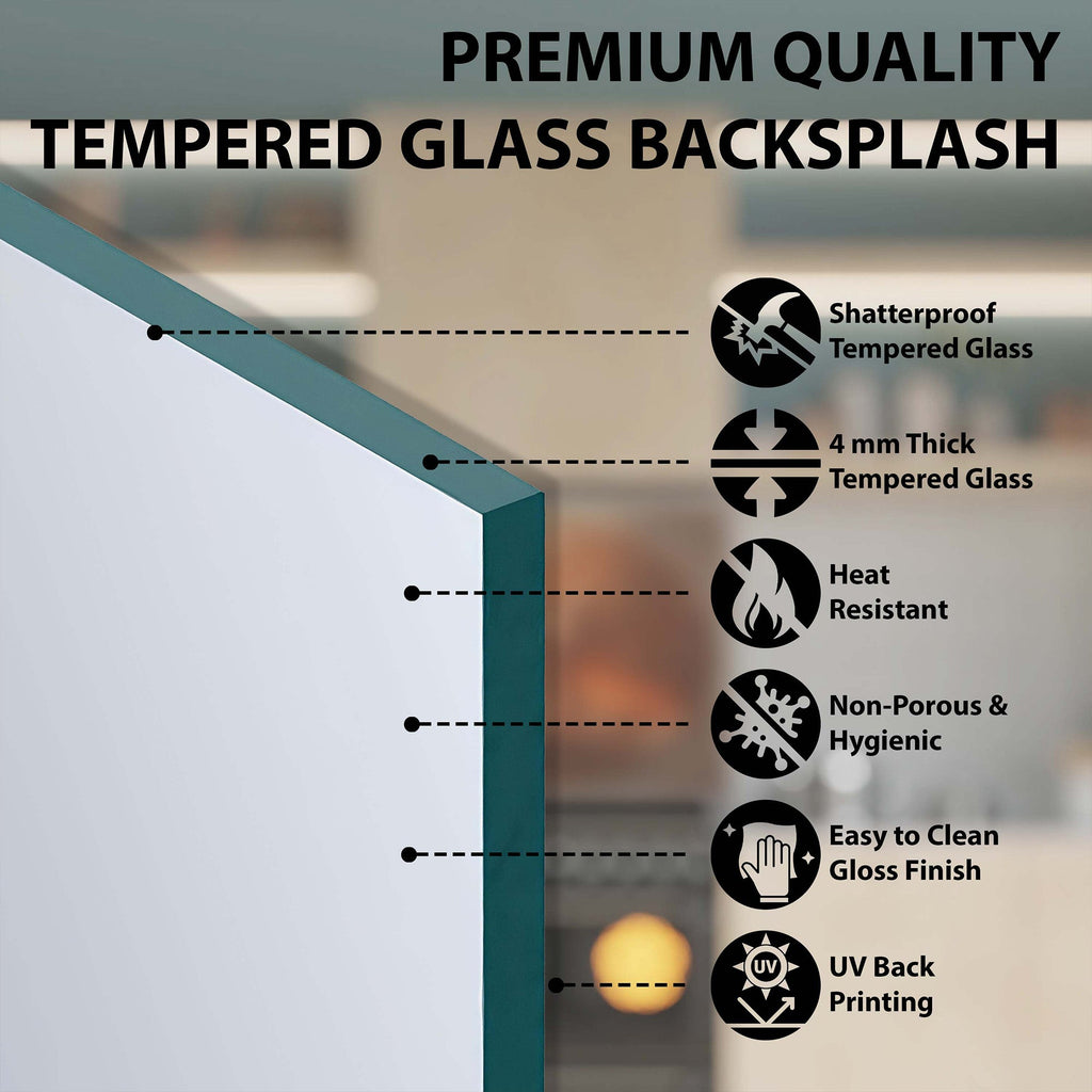 Celestial Harmony Sun & Moon Tempered Glass Kitchen Backsplash
